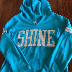 Justice turquoise Shine hoodie